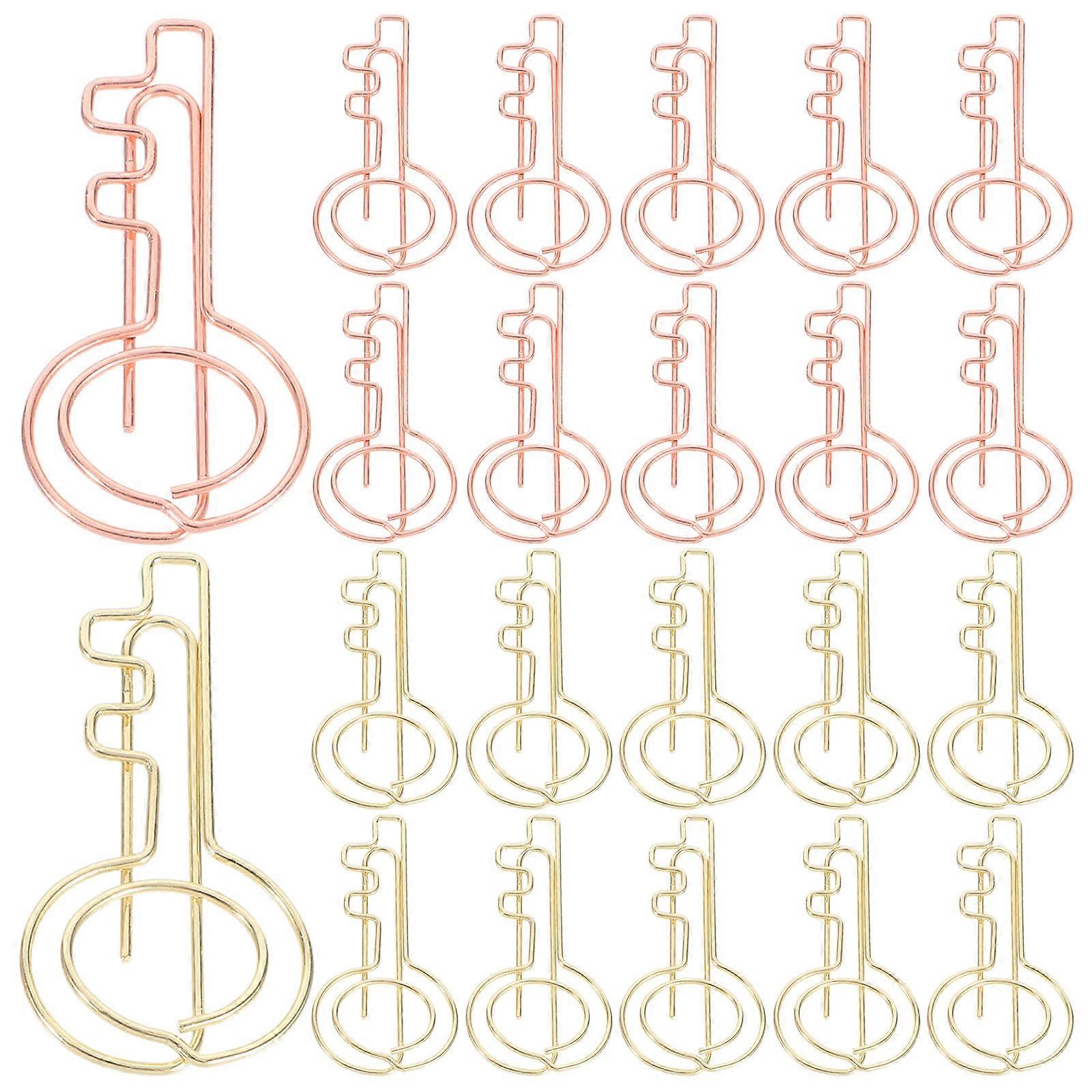 Decorative Paper Clips Key Shape Iron Paperclips For Memo Holder Office Use 30Pcs