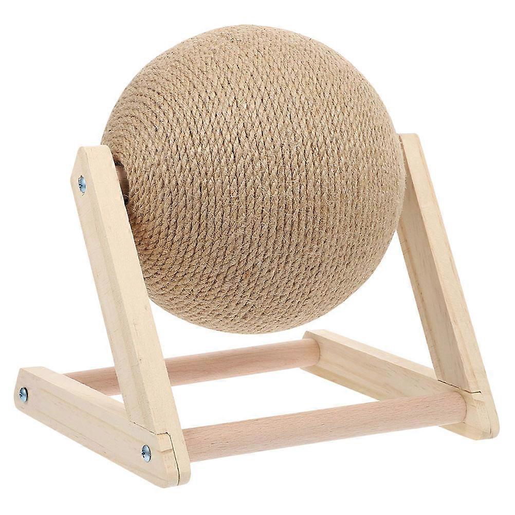 Indoor Cat Toys Multi-functional Cat Scratching Board Triangular Base Wood Material Lasting Wear-resistant 1Pack