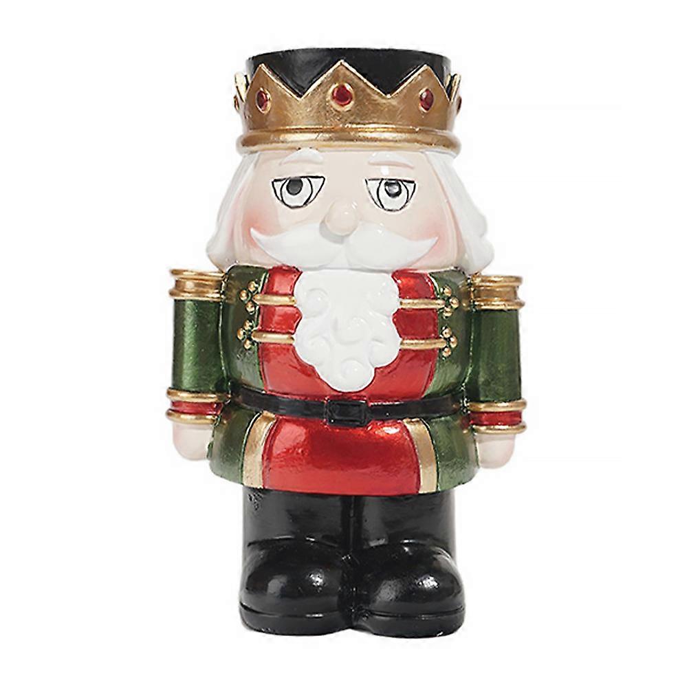 Candle Holders Nutcracker Shape Chic Design Christmas Dinner Parties Green 14x9cm 1Set