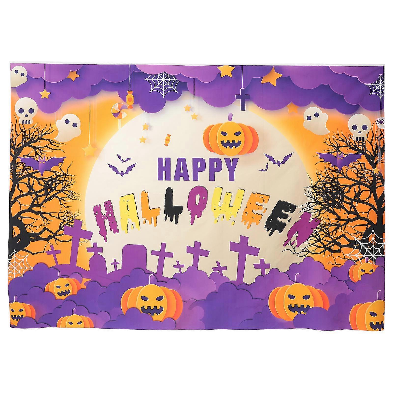 Halloween Decor Party Photography Backdrop Rectangle Halloween Style Party Organizers 210.00X150.00X0.10CM 1Set