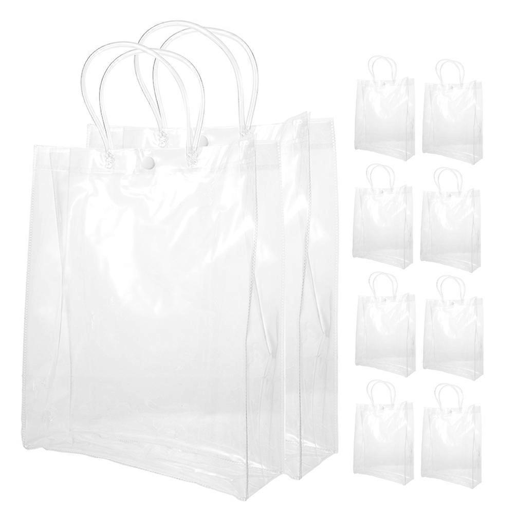 Small Reusable Shopping Bags Clear For present Wrapping And Holidays 10Pcs