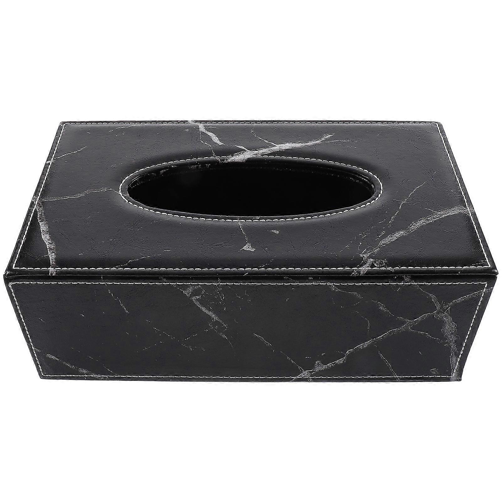 Synthetic Tissue Box for Storage with Marble Design and Smooth Dispensing