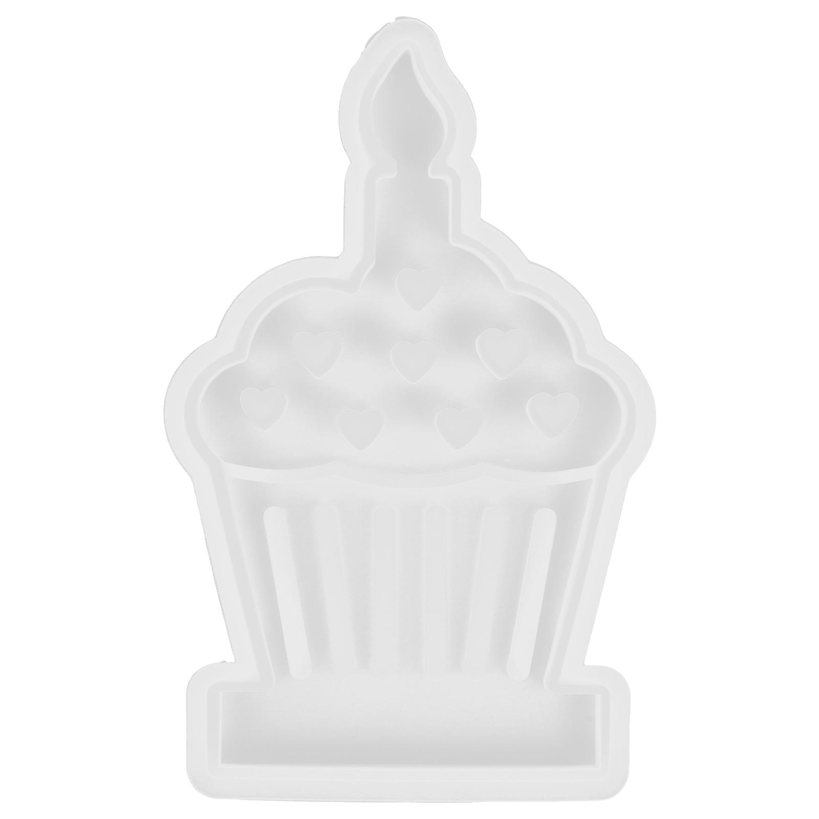 Cake Shaped Silicone Mold Diy Crafts Candle Making Soap Ice Cube Molds Transparent 16.00X10.00X0.70cm For DIY Projects 1Set