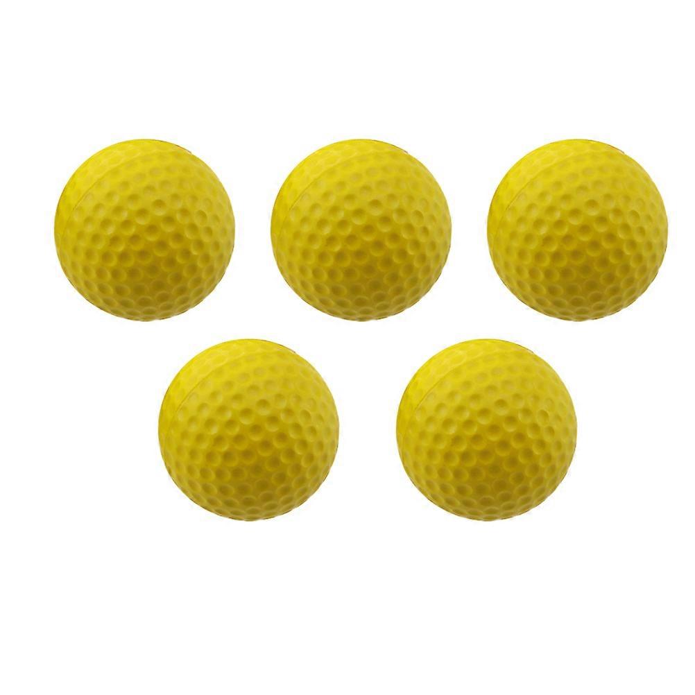 High Elastic Synthetic Rubber Practice balls for Golf Perfect for Outdoor Training Yellow 5 Pieces