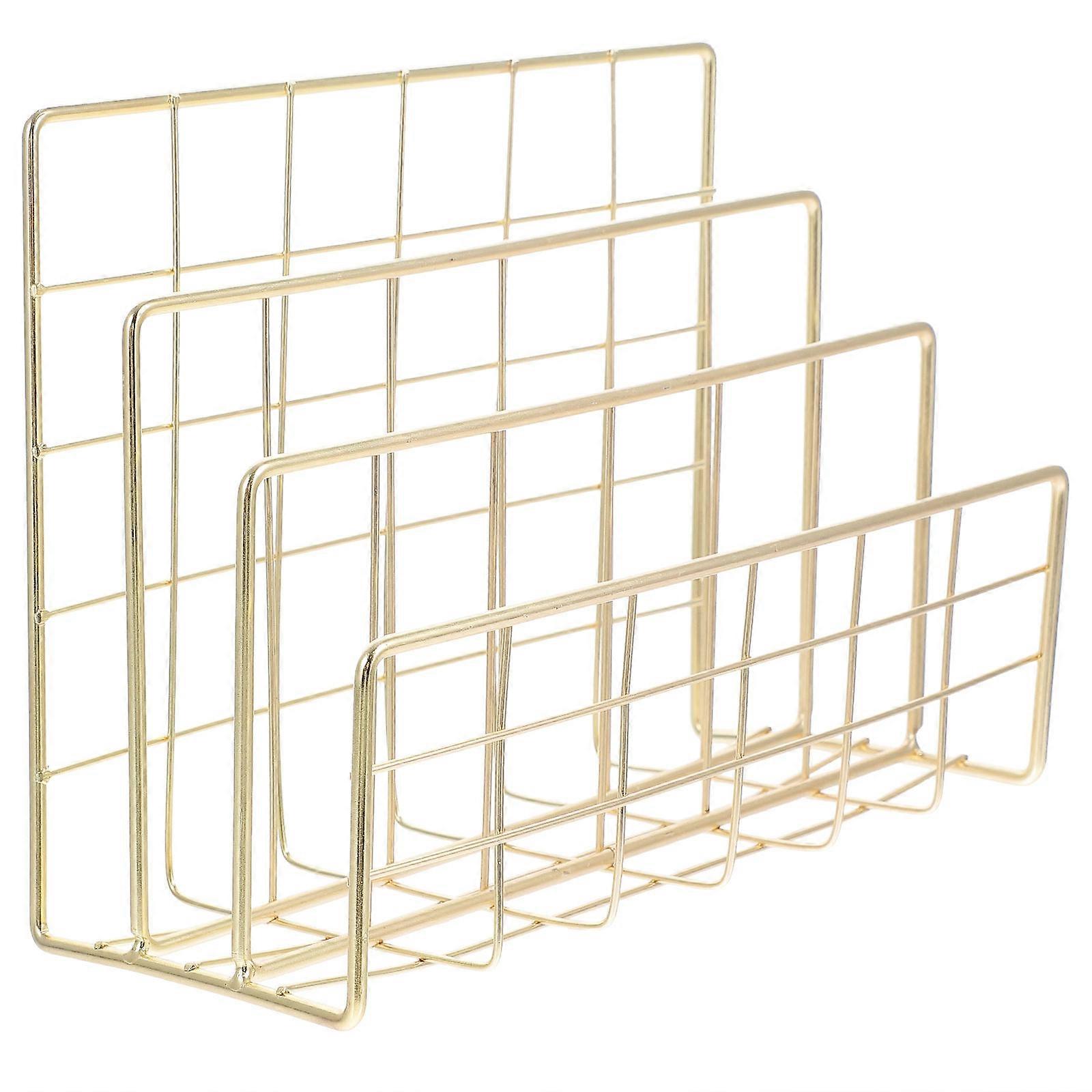 1 support de document en alliage simple pour le stockage de fichiers de bureau Doré clair