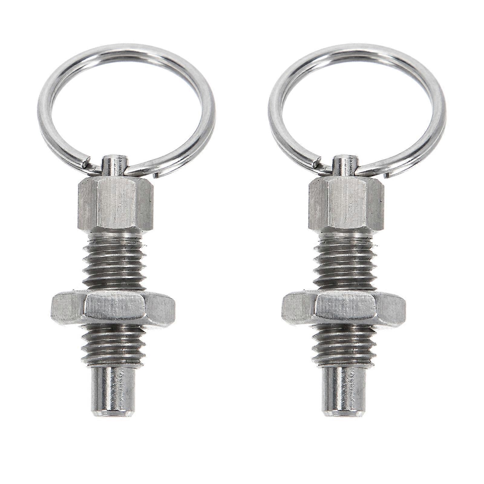 Spring-Loaded Puller Spring Plunger Durable Mechanical Industry Accessory Silver 6.00X3.00X1.50CM 2Pcs
