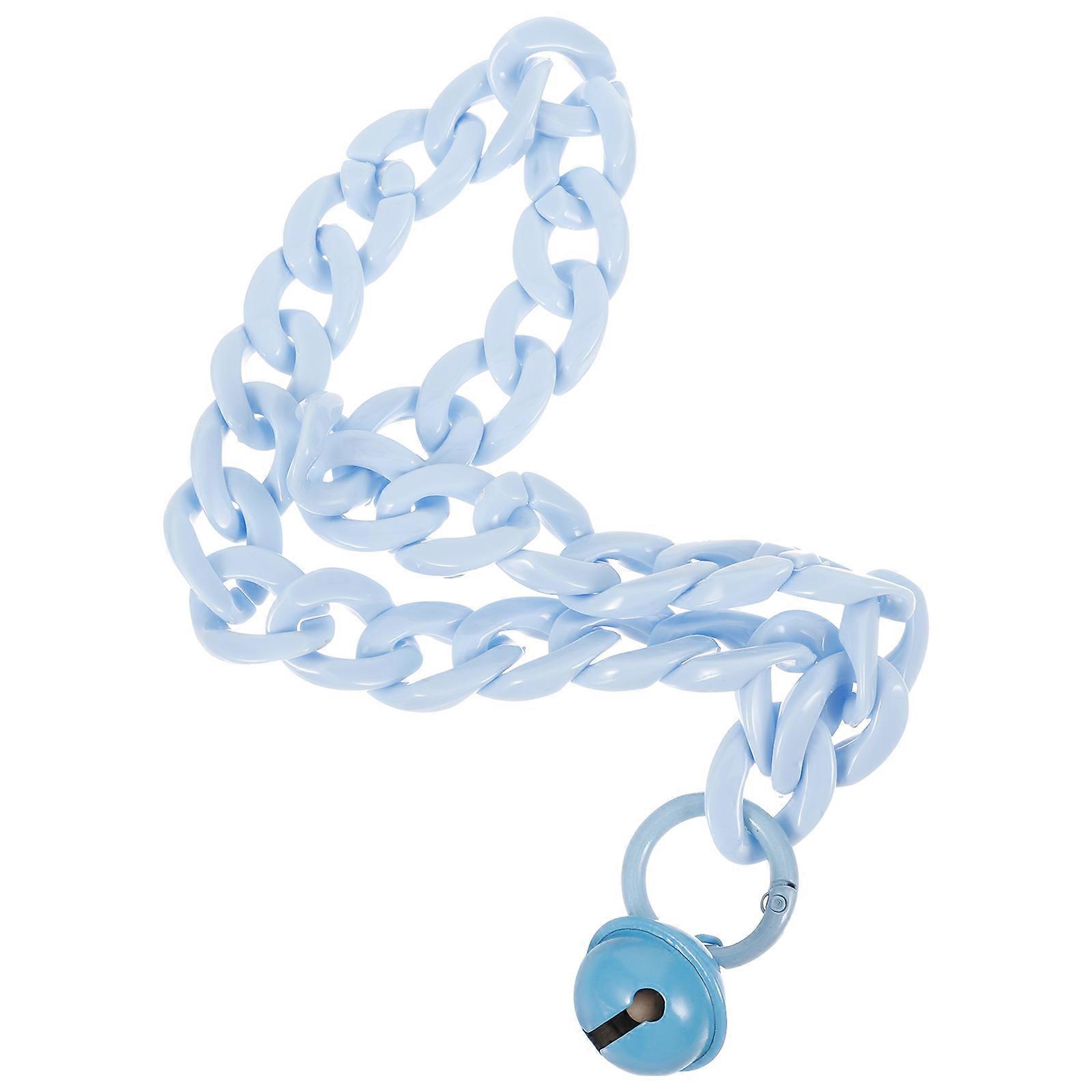 Pet Kitten Neck Collar Tiny Kitten Collar with Bell Sky-Blue Acrylic 1Pack