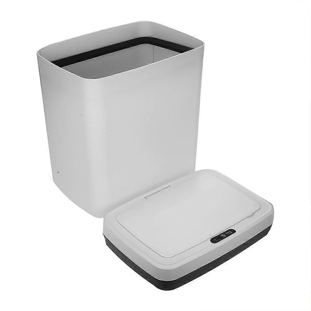 Trash Can Bedroom Smart Induction Dustbin Household Garbage Can Rectangular Shape Plastic Infrared Sensing Technology 1Set