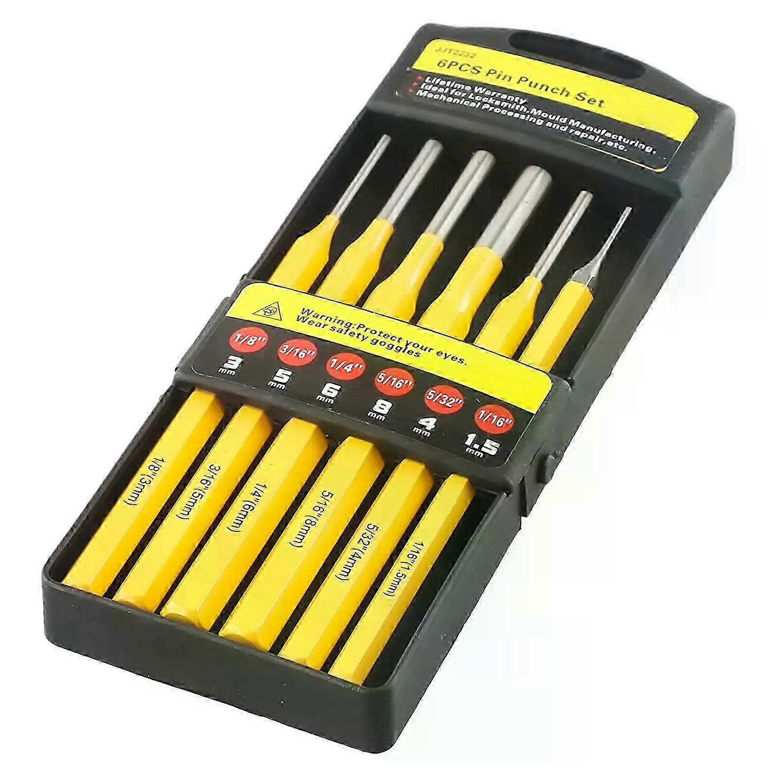 6pcs/set Roll Pin Punch Hunting Remover Pin Punch Tools Heavy Duty Pistol Accessory Chisel Cone Punch Woodworking Drill Chisel m&y