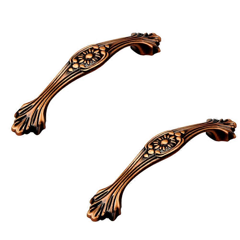 سبائك الزنك سحب مقبض الأثاث مقابض خزانة مقابض أحمر برونزي مستطيل 13 3x2 4 سم 2 قطعة