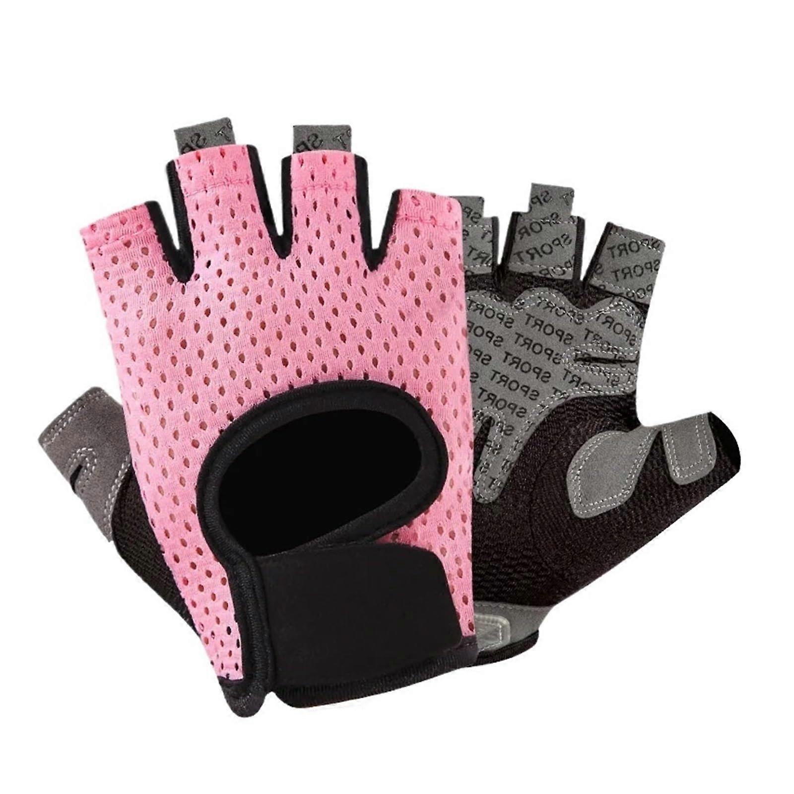 Fitness Women Sports Gloves Hollow Ice Silk Non Slip Half Finger Size M Men's Training Gloves Powerlifting Deadlifting