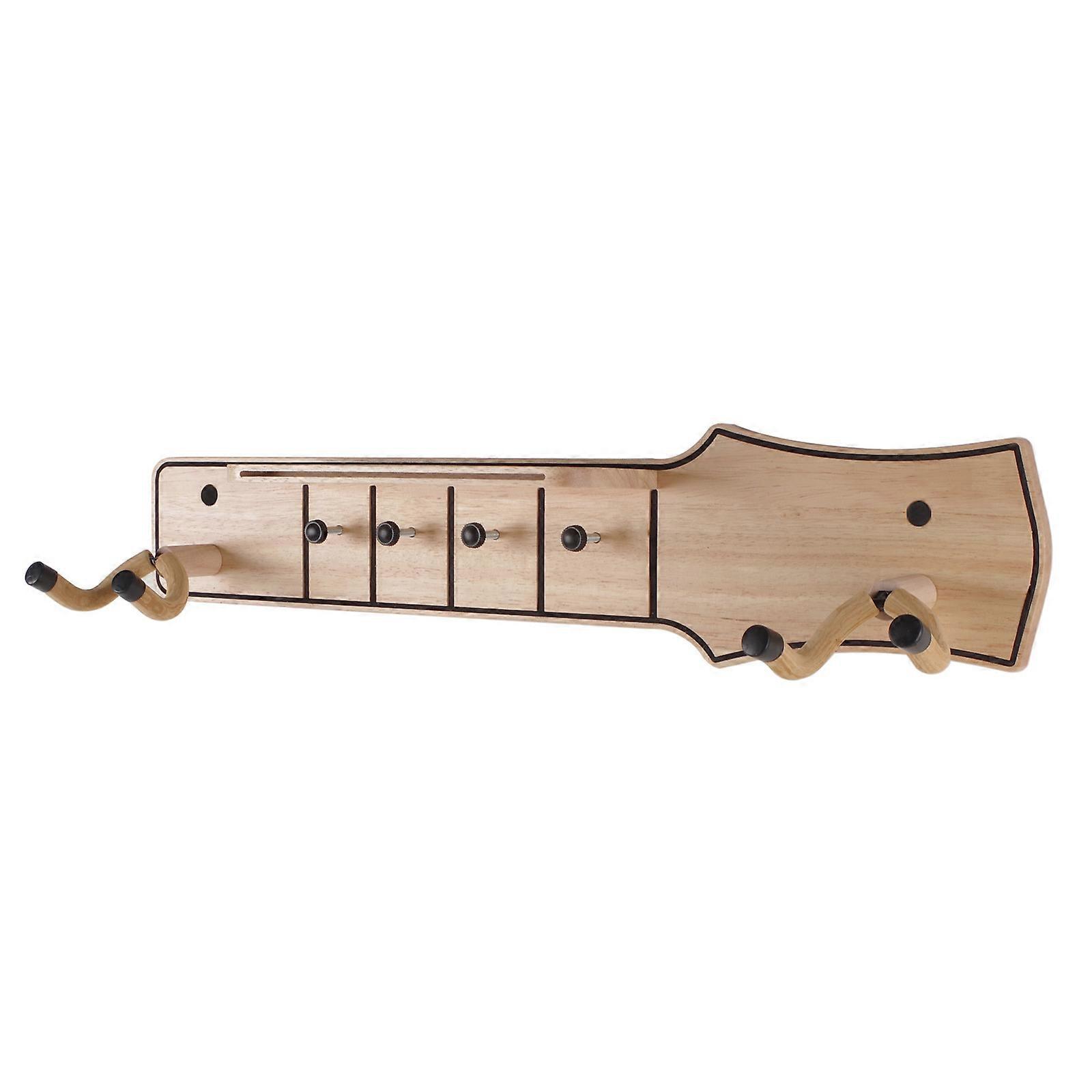 Space Saving Wall Mount Guitar Rack Adjustable Wood Guitar Wall Hanger for Multiple String Types