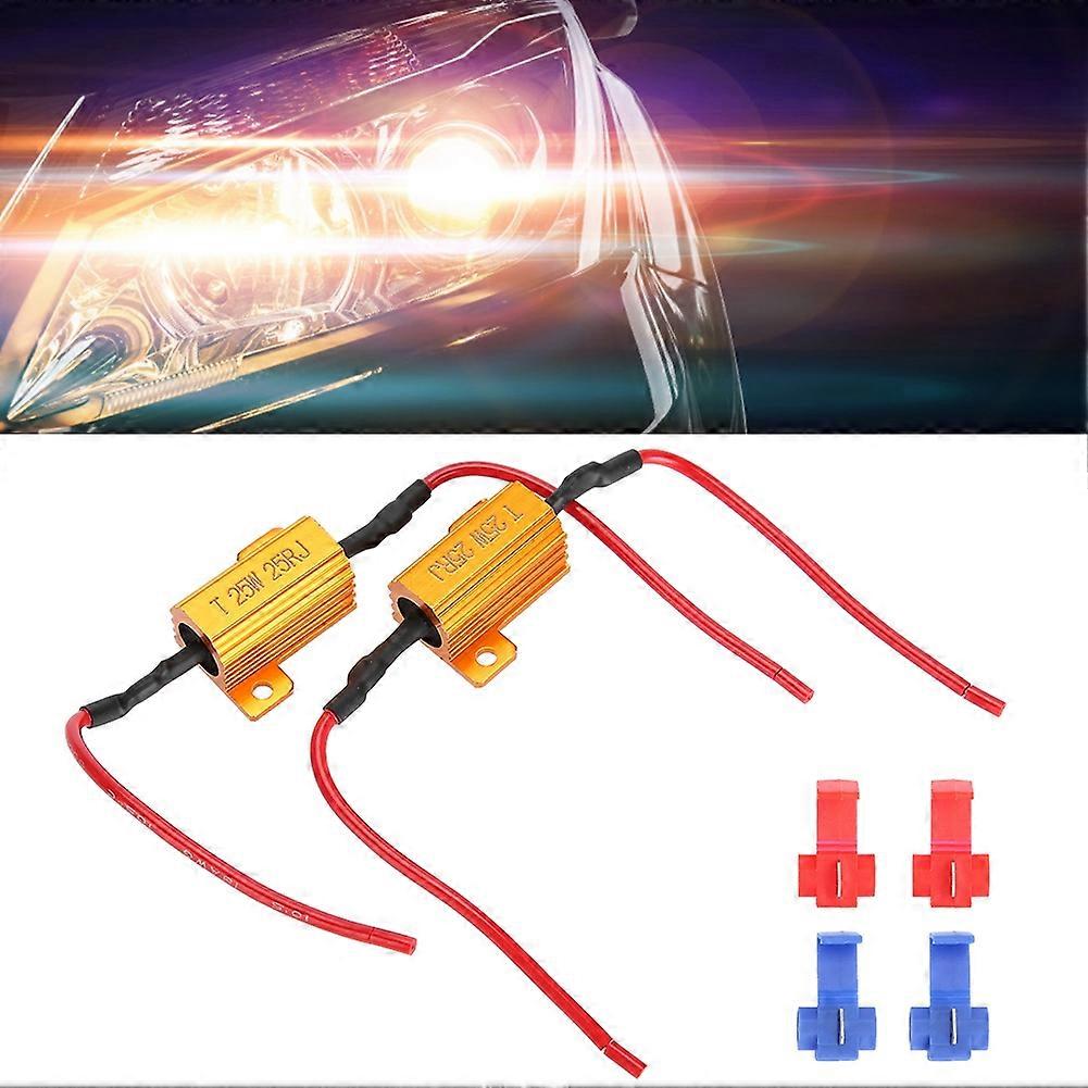 2Pcs 50W 8ohm Wirewound Load Resistor Decoder Fix LED Bulbs Hyper Flash Turn Signal Blinker