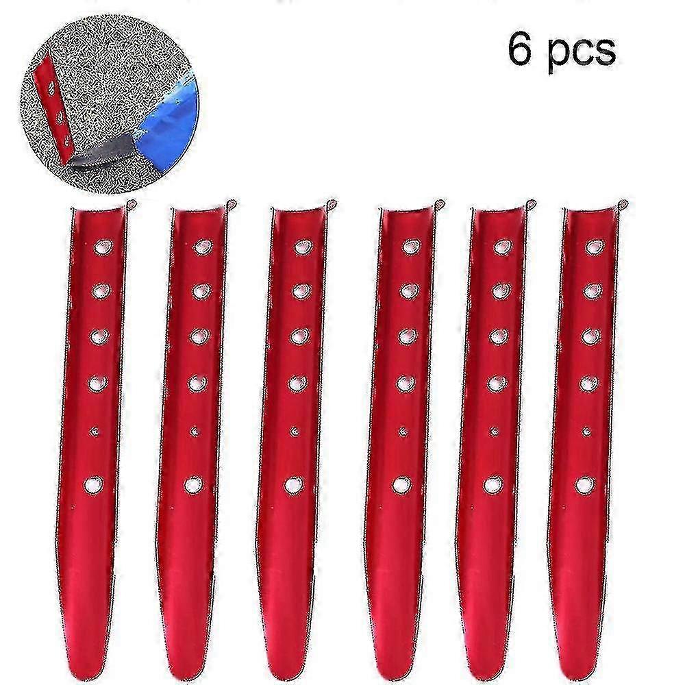 Aluminum Tent Stakes for Snow/Sand, Bright Red Peags