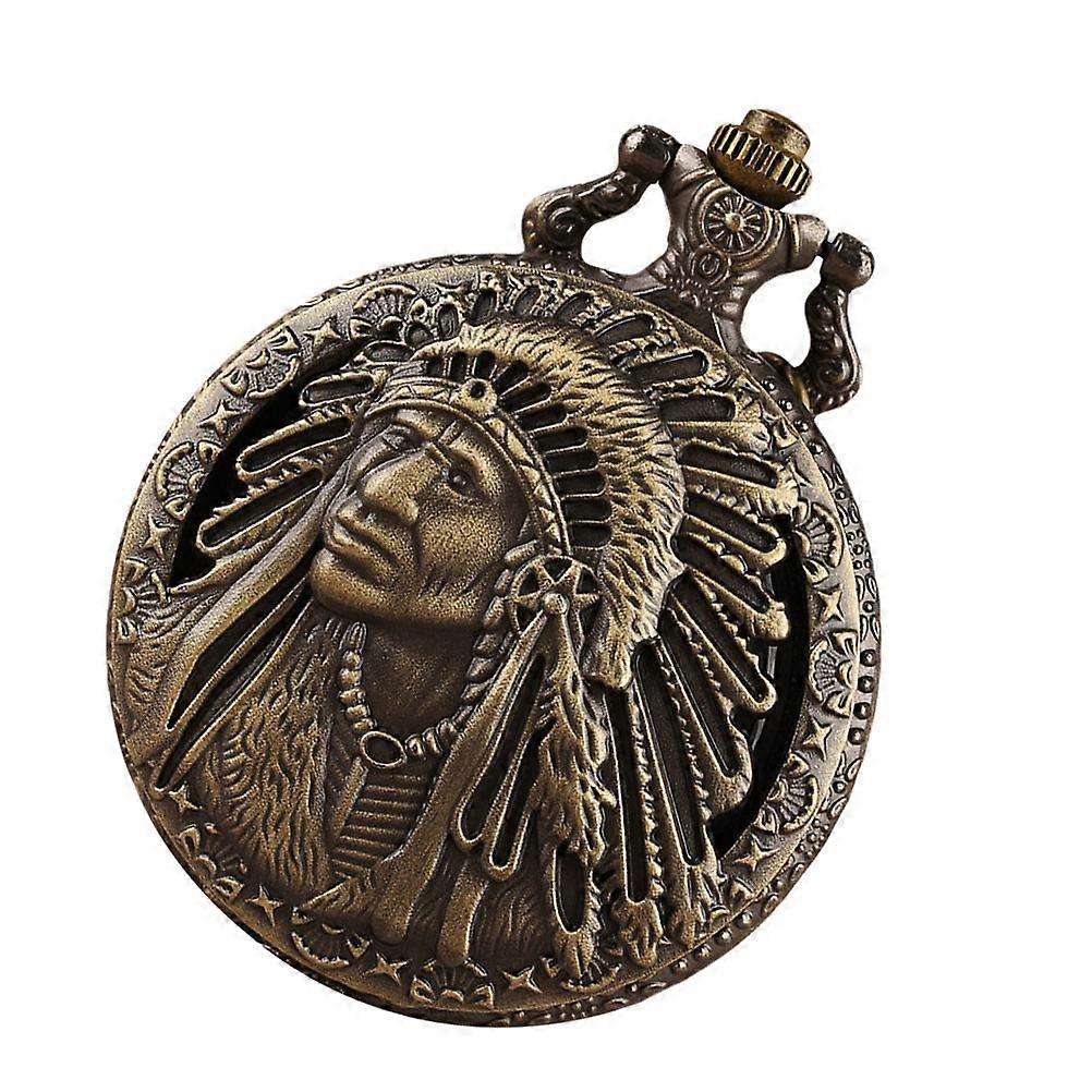 Retro Vintage Quartz Pocket Watch with Chain – Unique Dial Design, Stylish Accessory for Men and Women