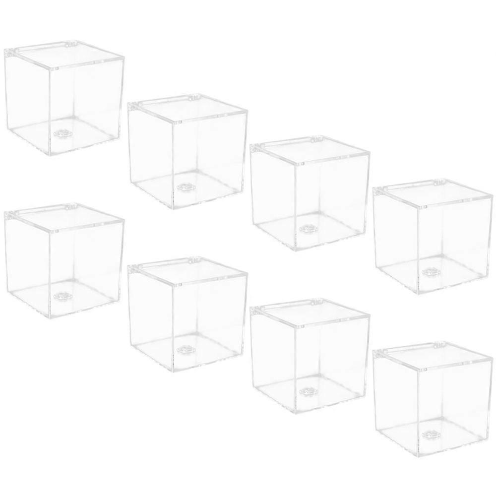 Wedding Candy Box Small Clear Containers For Home Users Clear And Simple Design 10X10X10CM 8Pcs