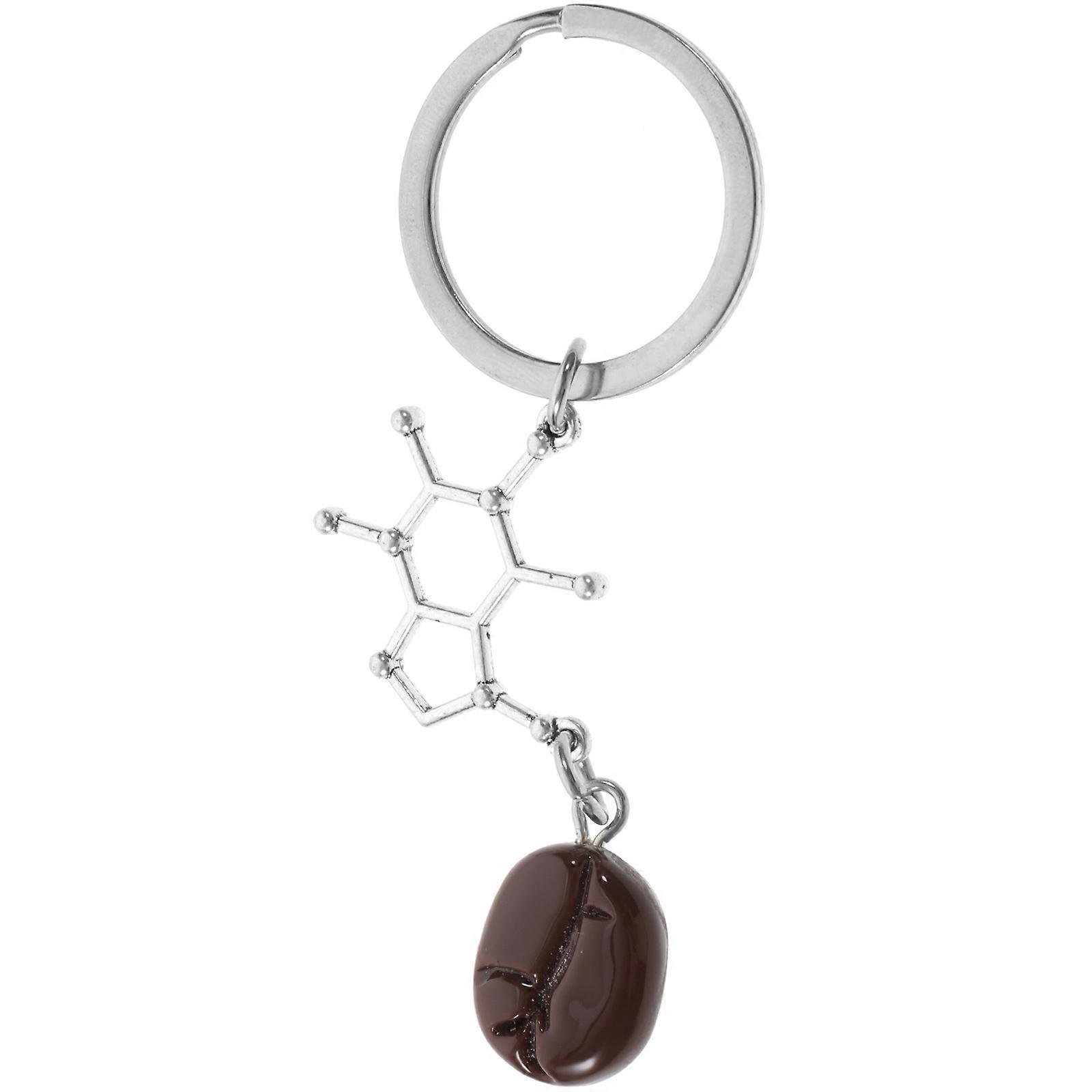 Decorative Coffee Keyring Silver Color Car Keys Office Keys Accessory 1Pack