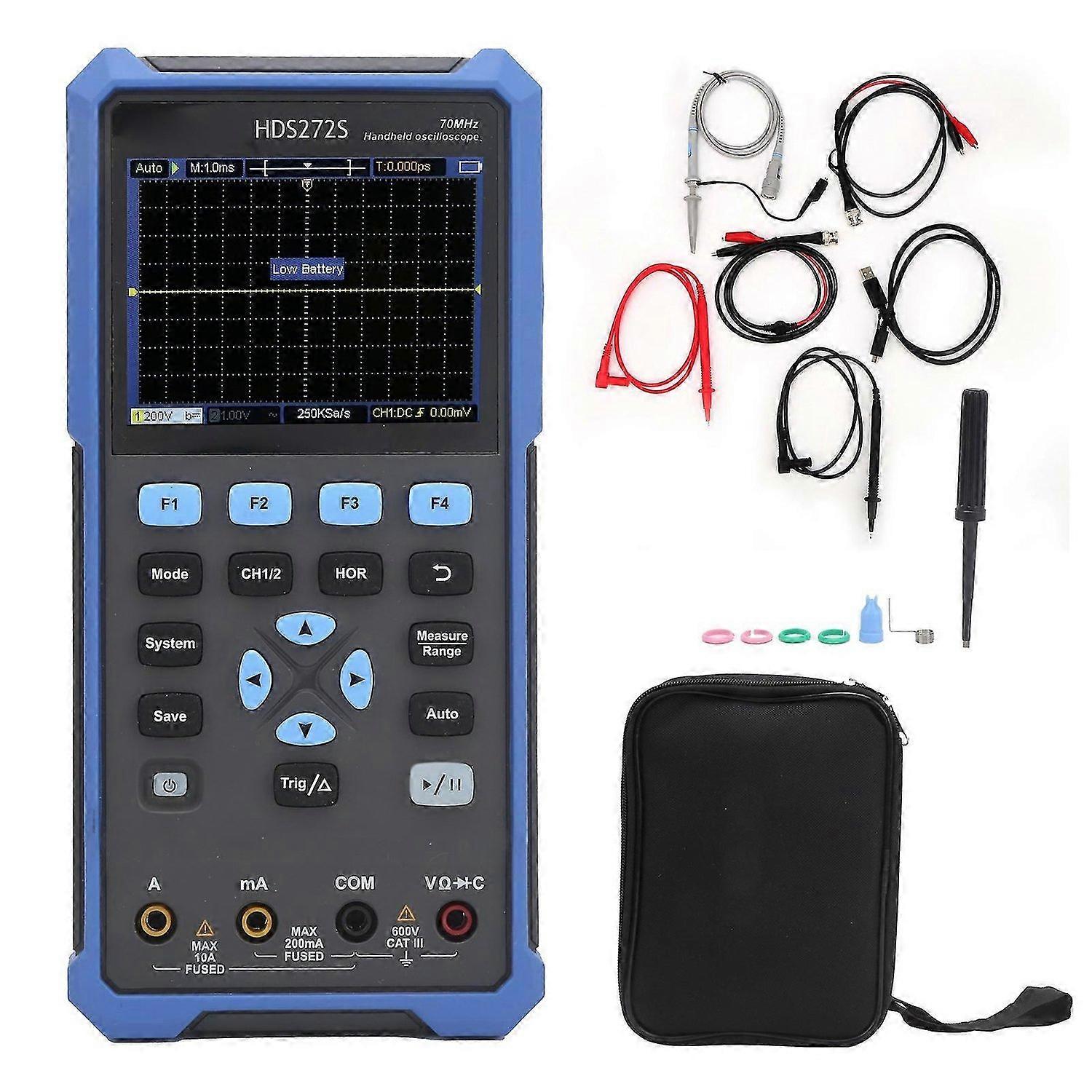 HDS272S Handheld 70MHz Oscilloscope Multiumeter Signal Source Waveform Generator