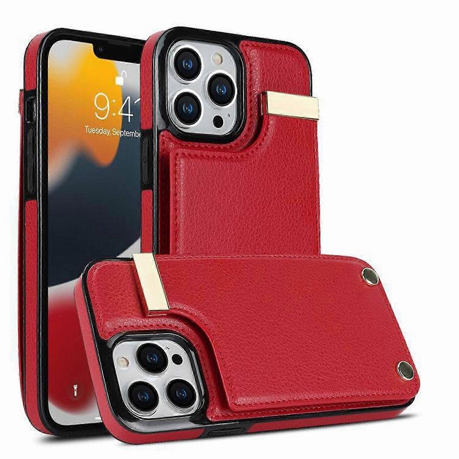 iPhone 15 Pro Max/15 Ultra Cüzdan Kılıfı için Kart Tutuculu, PU Deri Kickstand Kart Yuvaları Kılıfı, M