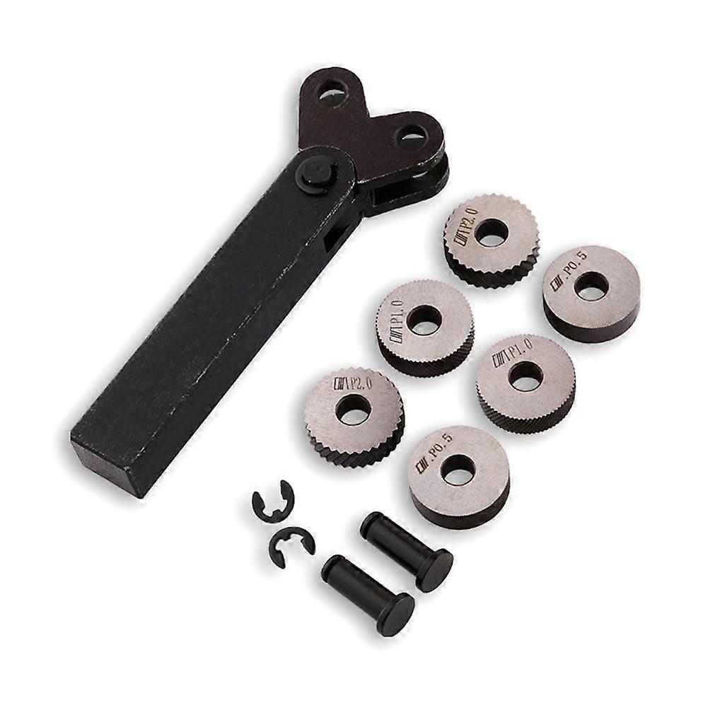 7Piece Knurling Tool Set, Knurling Cutter, Double Wheel Knurling Cutter, Knurling Tool, Strength and Hardness, Durable in Use, WearResistant