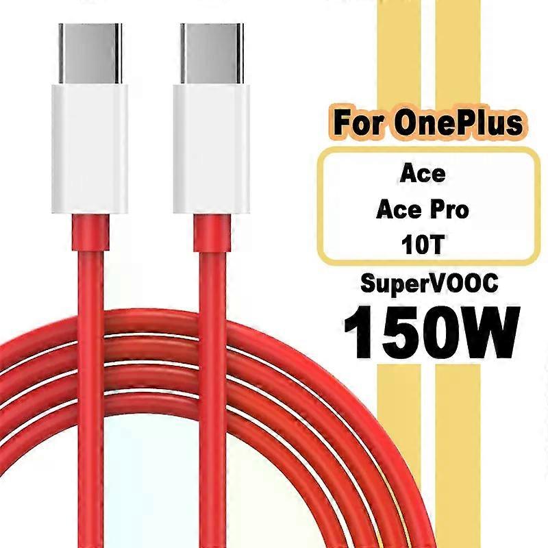 Stand 150W SUPERVOOC Fast Charger Cable USB Type C 8A For Oneplus Ace 2 Pro 10R 10T
