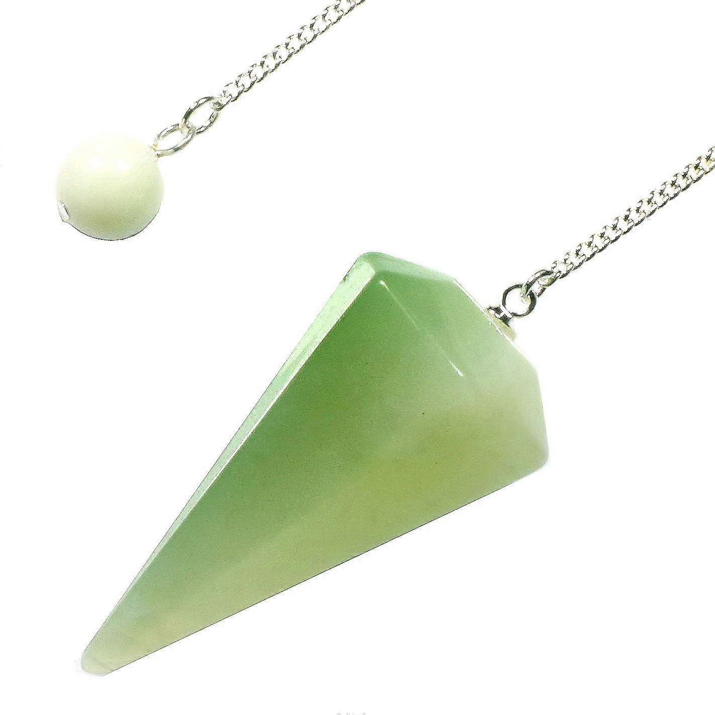 Jade Crystal Pendulum for Healing and Divination - Natural Green Stone, 30cm Length, Chakra Balancing Tool