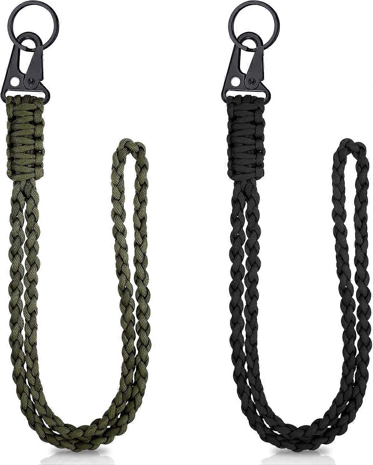 2 Sets Heavy Duty Paracord Lanyard Necklace Whistle With Braid