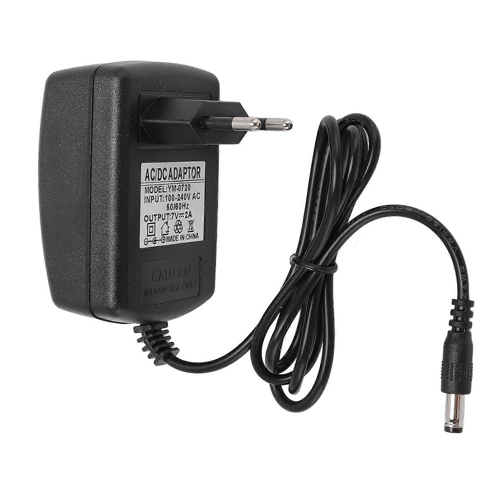 7V 2A AC DC Power Supply Adapter for Security Cameras, LED Displays, Speakers, EU Plug