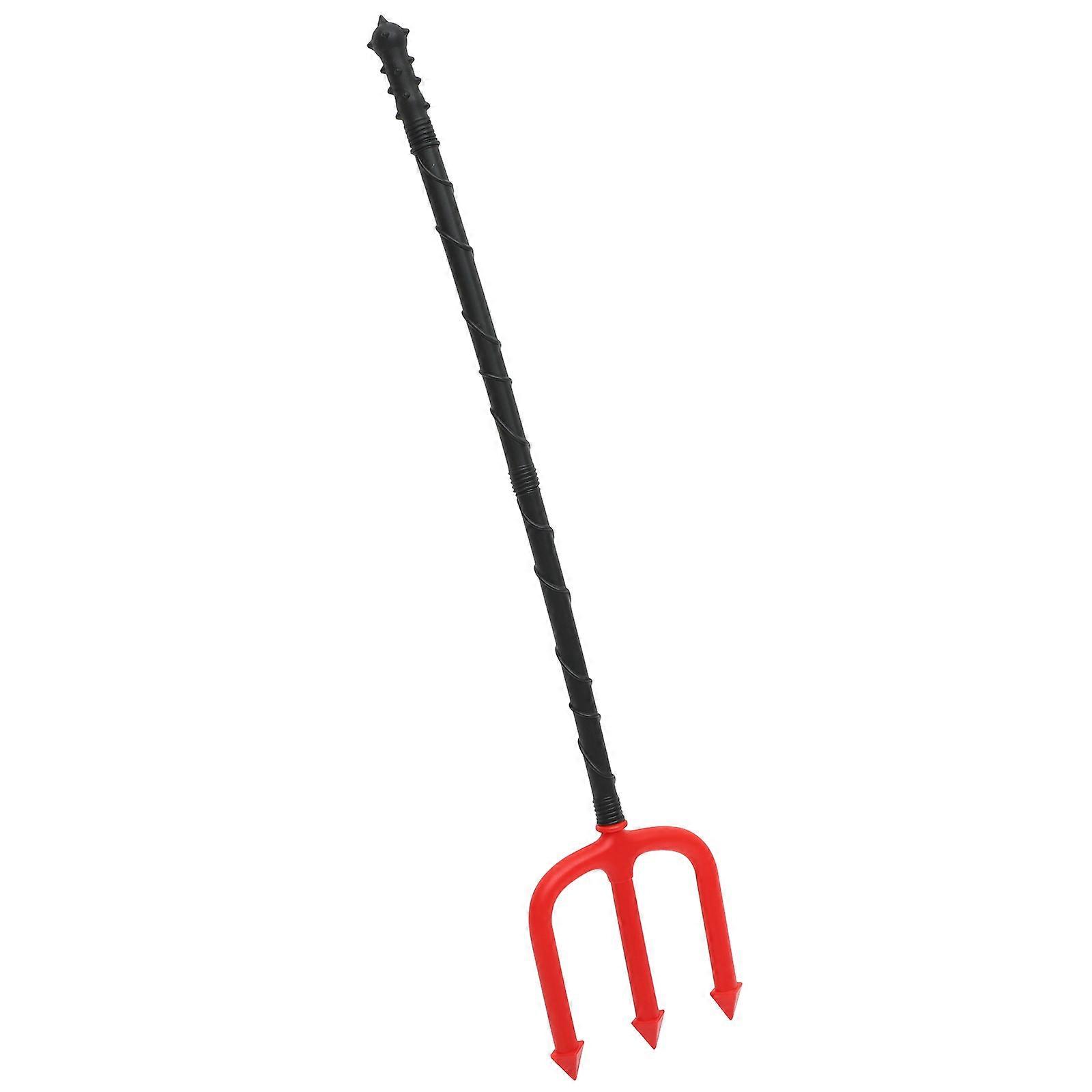 Cosplay Prop Lightweight, Red, Three Pronged Fork for Halloween Costumes Easy Storage & Transport for Teens & Adults