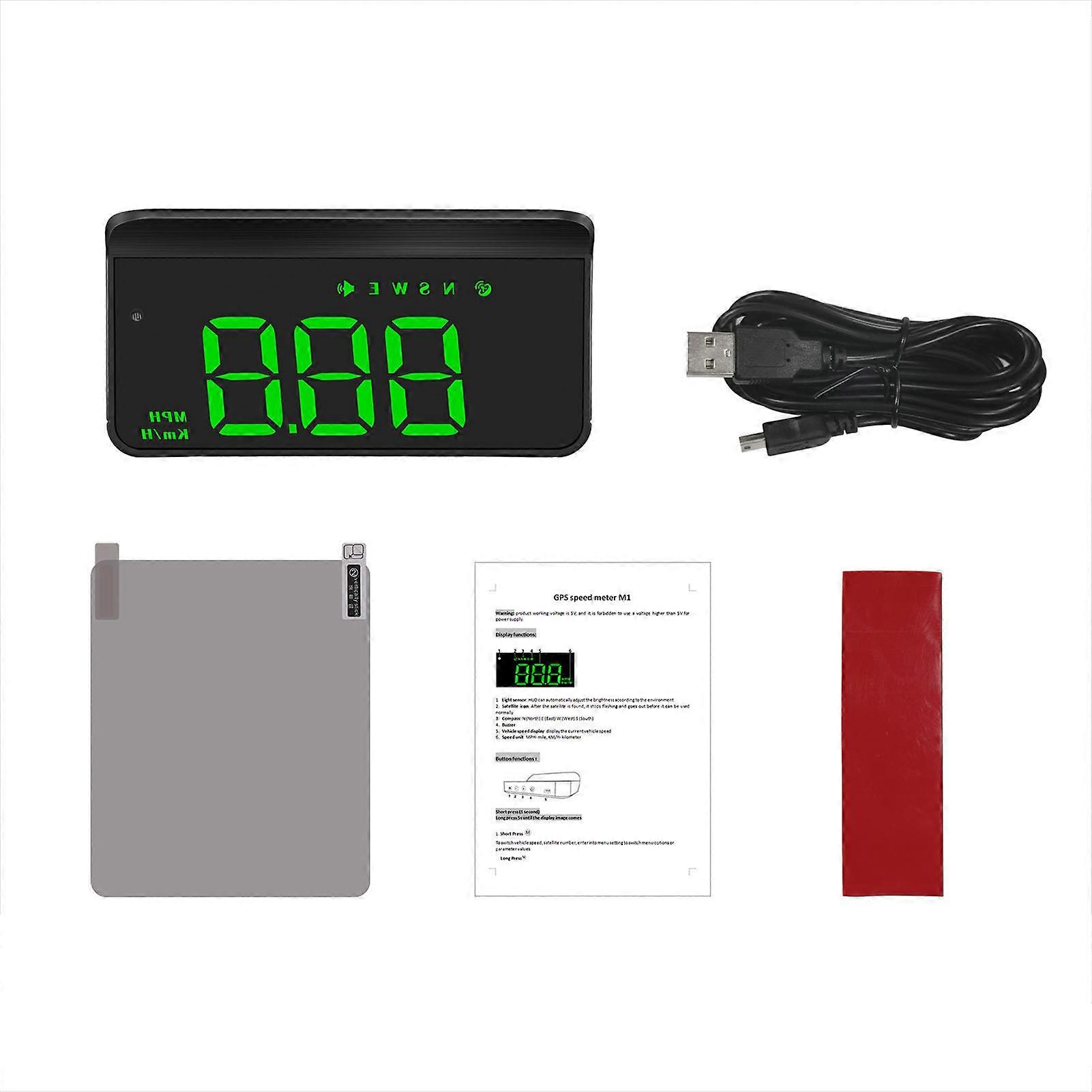 Car HUD 3.5 inch Head-up Display Windshield Projecter Digital Vehicle Speedometer GPS Model Overspeed Warning Fatigue Driving Alarm