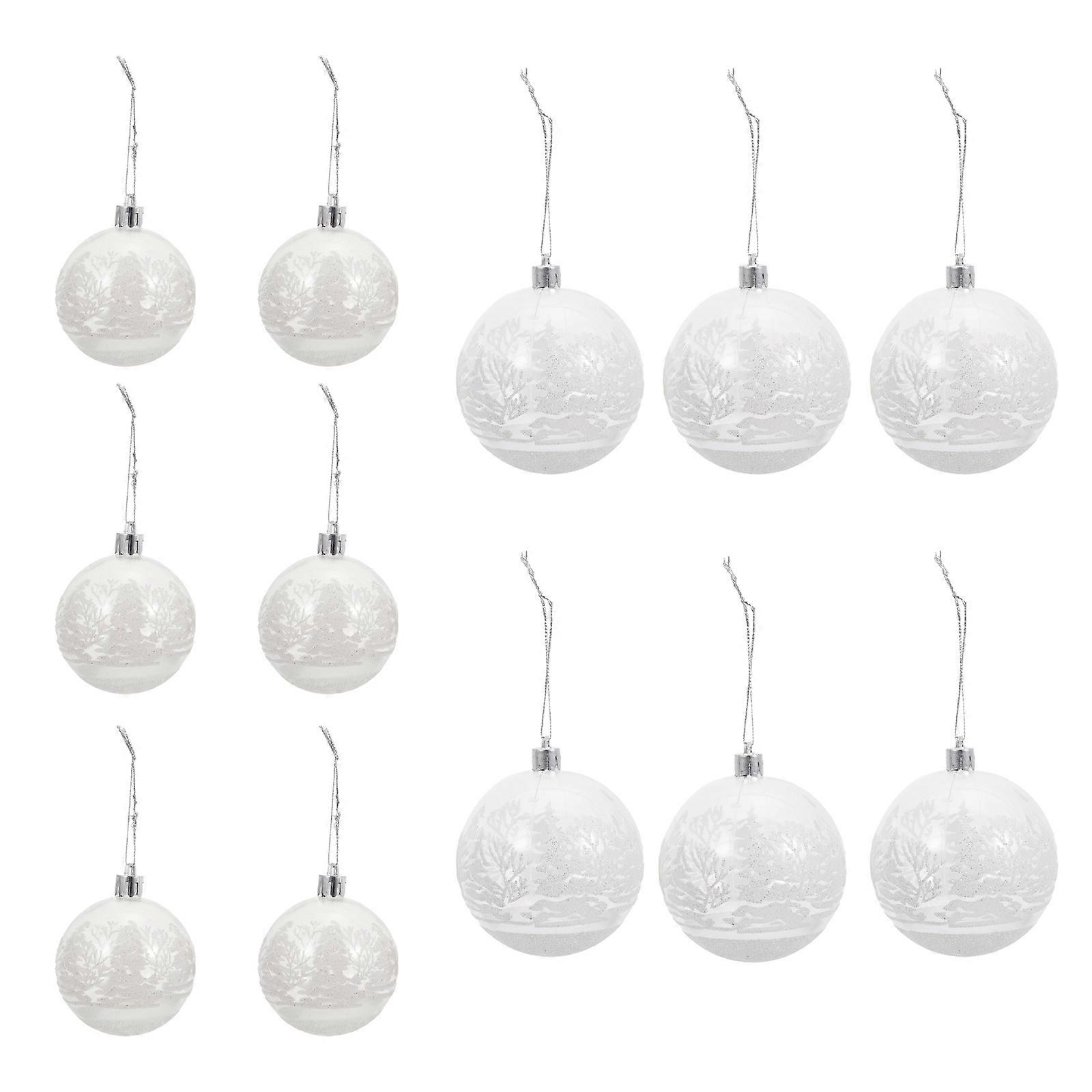 Hanging Pendant Christmas Balls Party Decoration Transparent Ball Decor Set 6cm 12Pcs