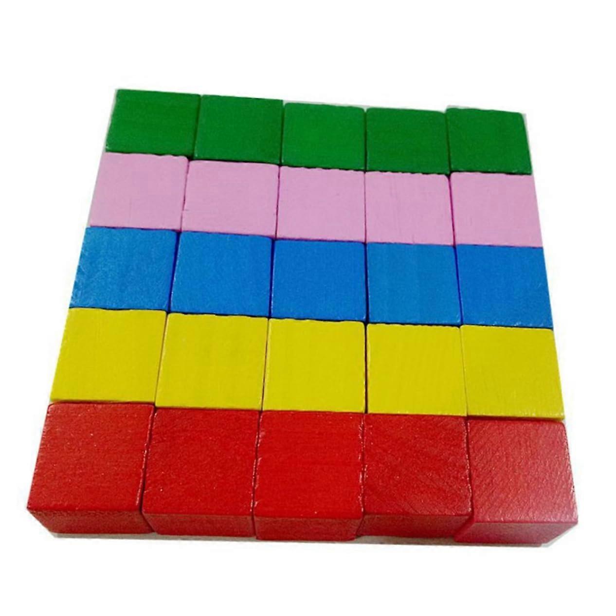 100 Wooden Building Blocks for Early Childhood Education, Durable Mini Craft Set for Math Class, DIY Projects, Versatile for Kids Activities
