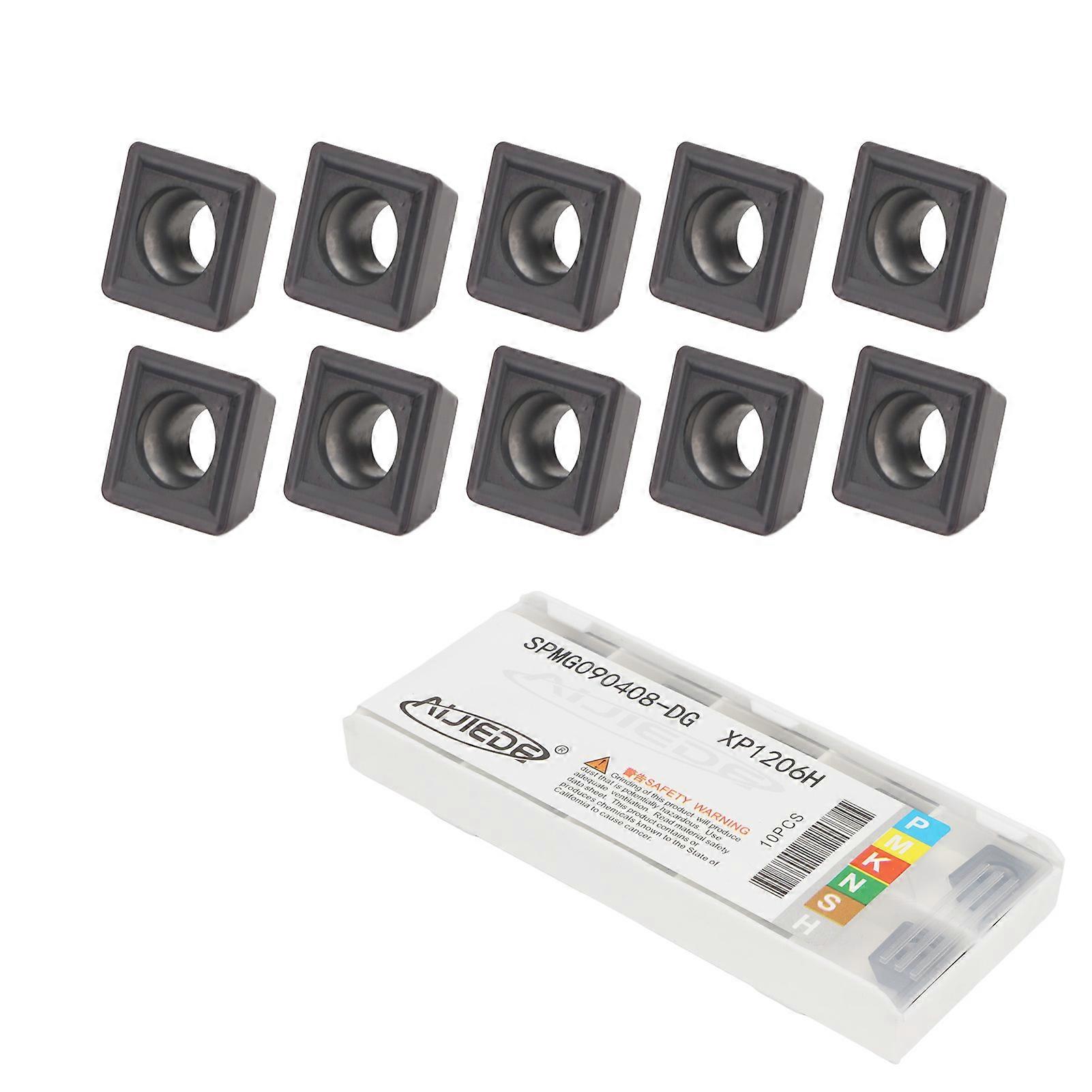 10Pcs Carbide Turning Inserts Indexable Coated for Wood Milling CNC Lathe Tools SPMG090408‑DG