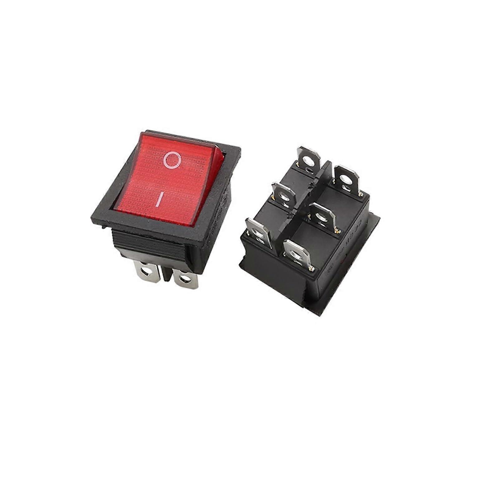 KCD4 25x31mm Rocker Switch 4/6 Pin AC 16A 250V / 20A 125V Device Power Push Button Switches ON/Off SnapIn Boat Rocker Switch (H, One Size)