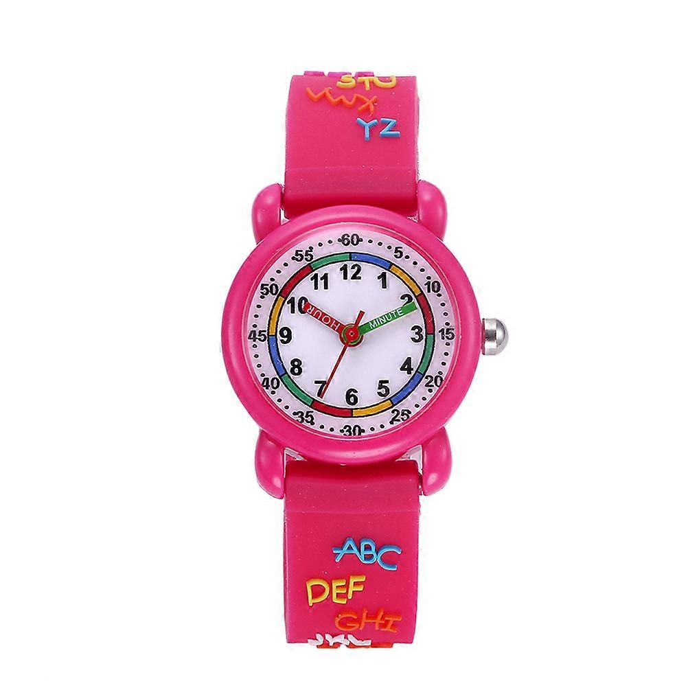 Quartz Watches with Cartoon Design and Adjustable Strap for Kids Decoration Rosy 1Pc