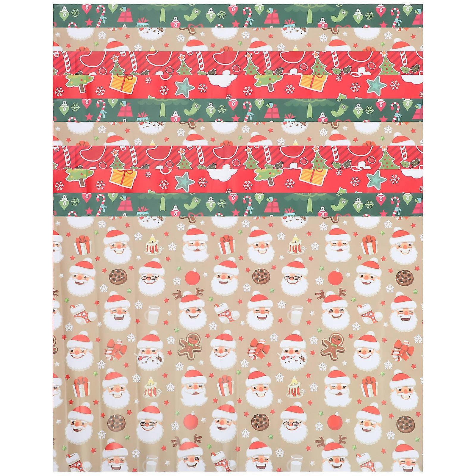 Christmas Wrapping Paper Rectangular Shape Multi for Seasonal Gifting and 75x52cm 10Pcs