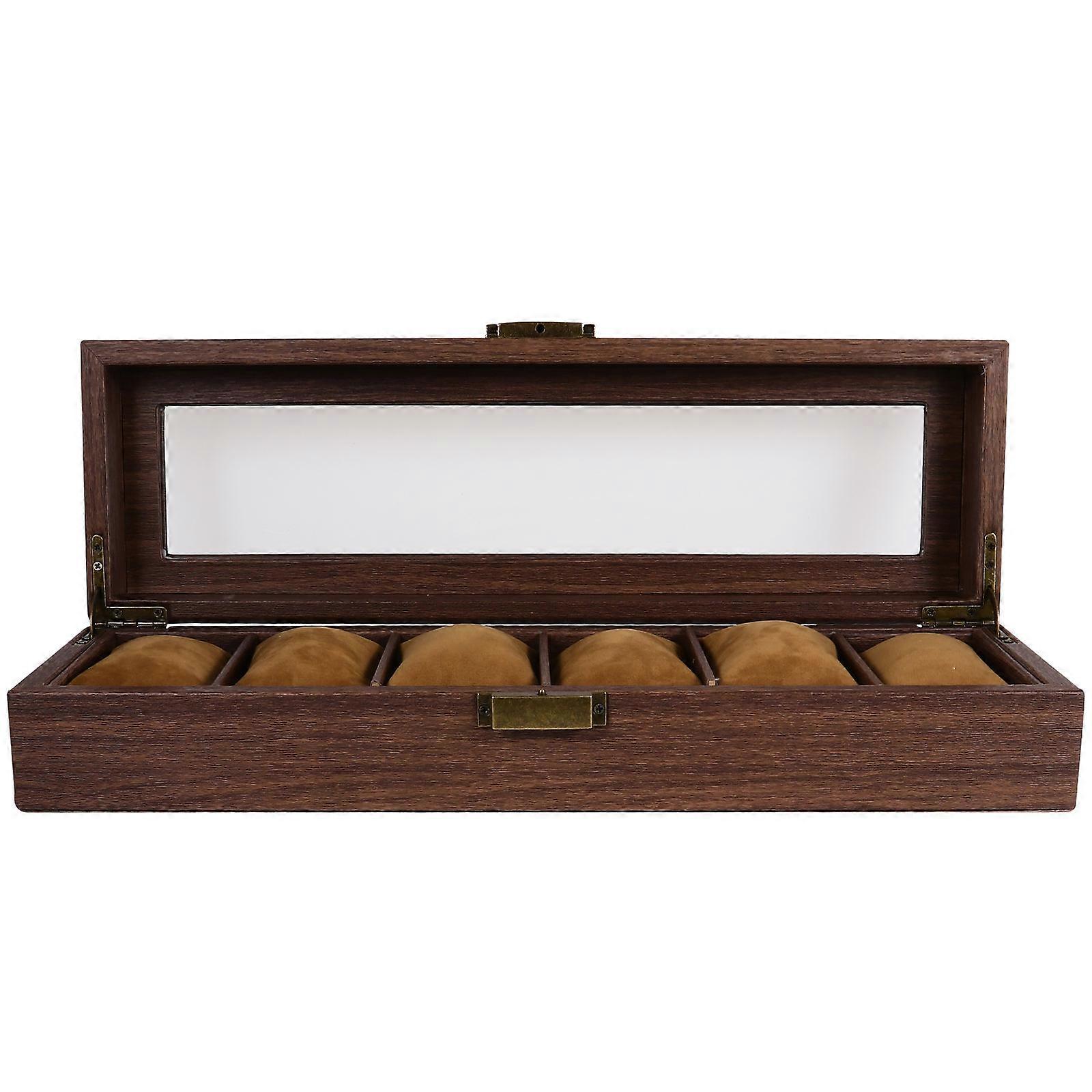 Durable Brown PU Watch Storage Box for Jewelry and Watch Ideal for Home and Travel Use 1pc