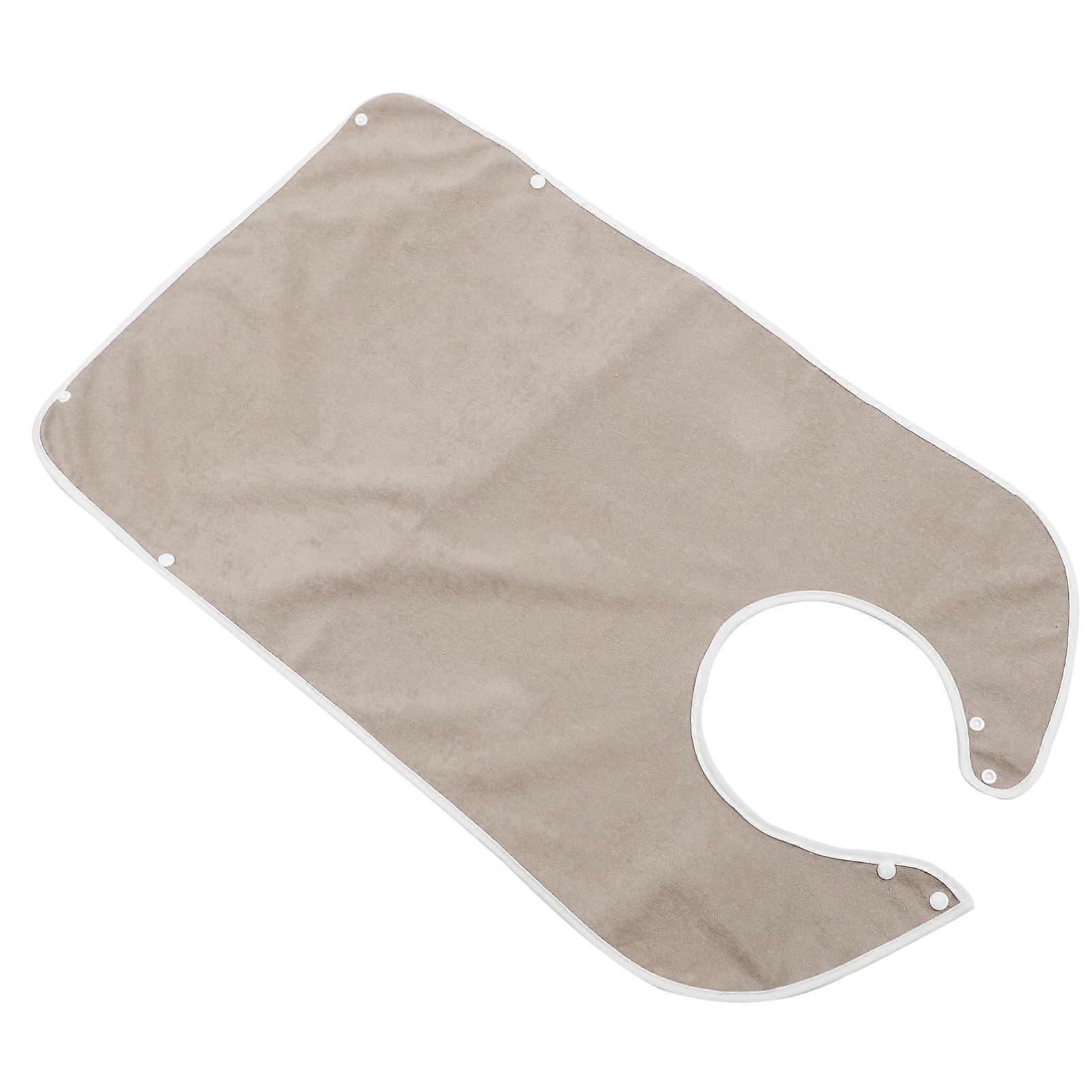 Senior Bib Stain-Resistant Adult Feeding Apron Easy-Clean Brown Washable Practical Feeding Solution