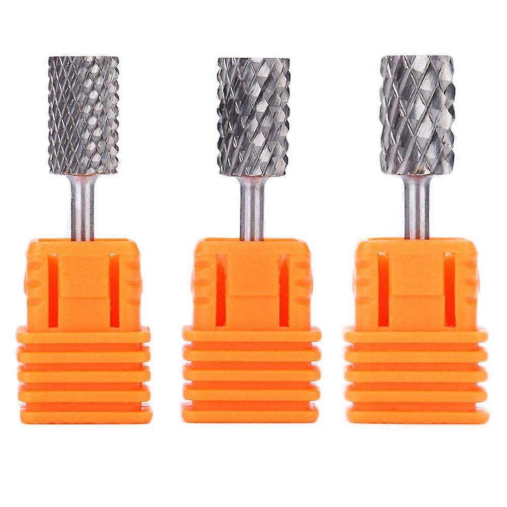Orange Tungsten Steel Nail Drill Bits Set for Grinding Use Small Size Helps Remove Dead Skin Near Nails 0.5 inches
