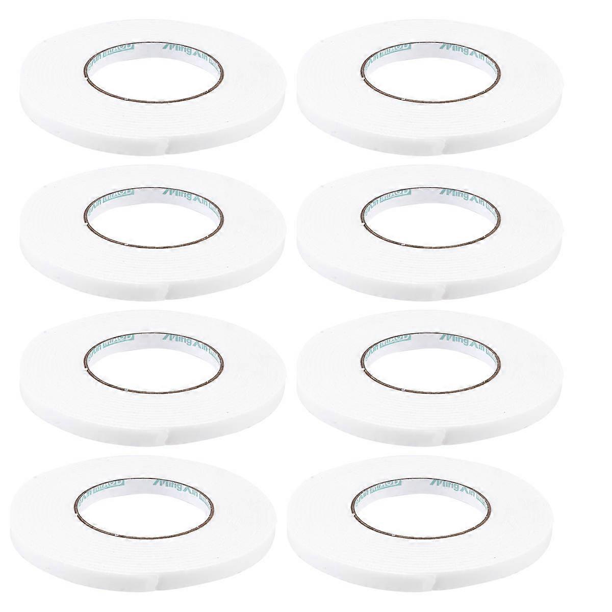 Doublesided Tape for Daily Use White PE Adhesive Tape with Strong Adhesion and Shockproof Cushioning, 12 Rolls