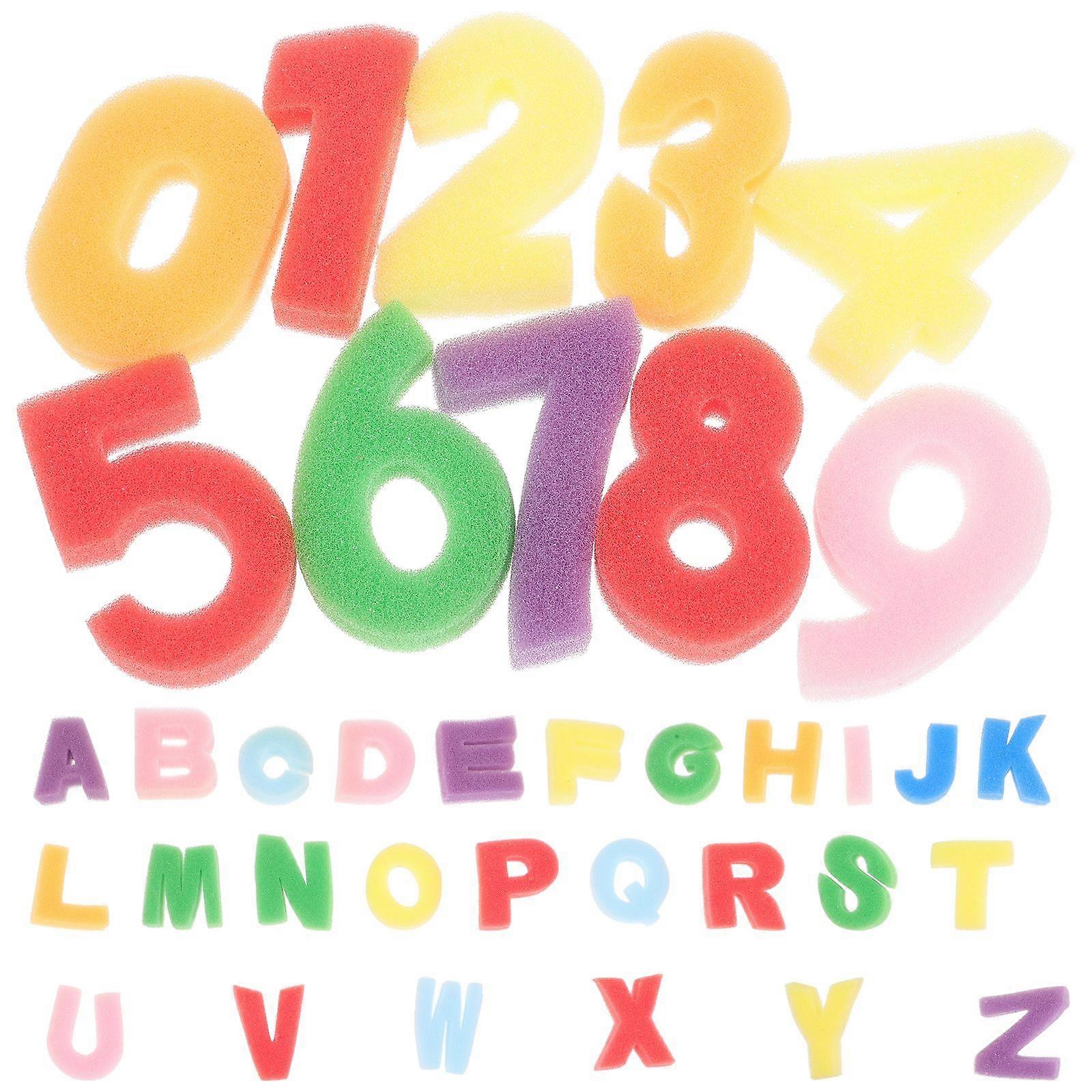 1 Set A-Z Letters Sponge Stamper Stamping Tool Graffiti Painting Sponge 0-9 Number Stamping (Letters + Number)