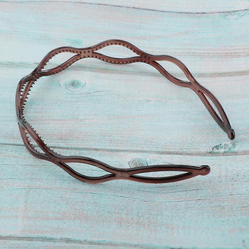 Headband Waves Band Comb Headdress - Brown