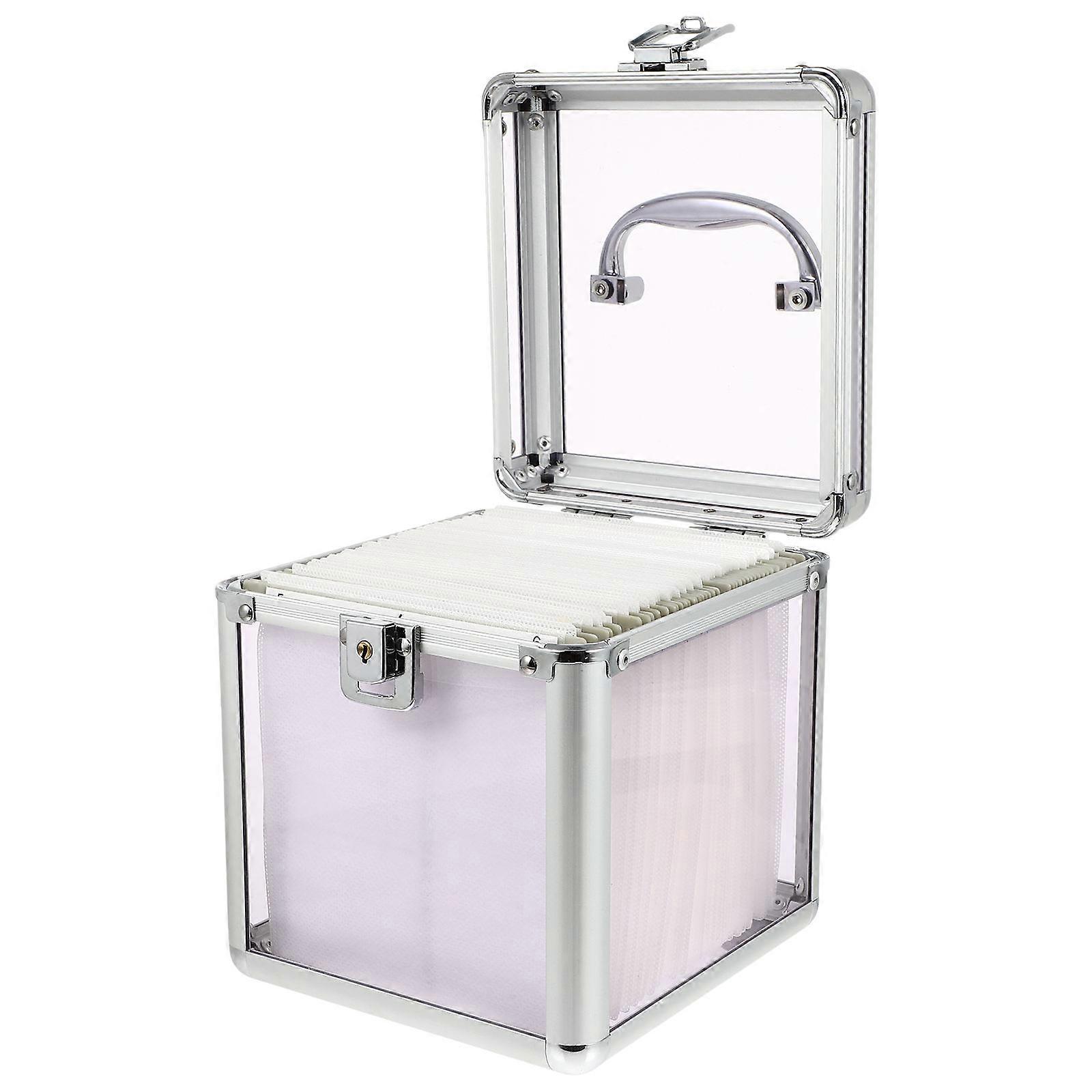 Container For Compact Discs Large Capacity CD Box Handheld Design Travel Use Blue Aluminum And Acrylic 1Pack