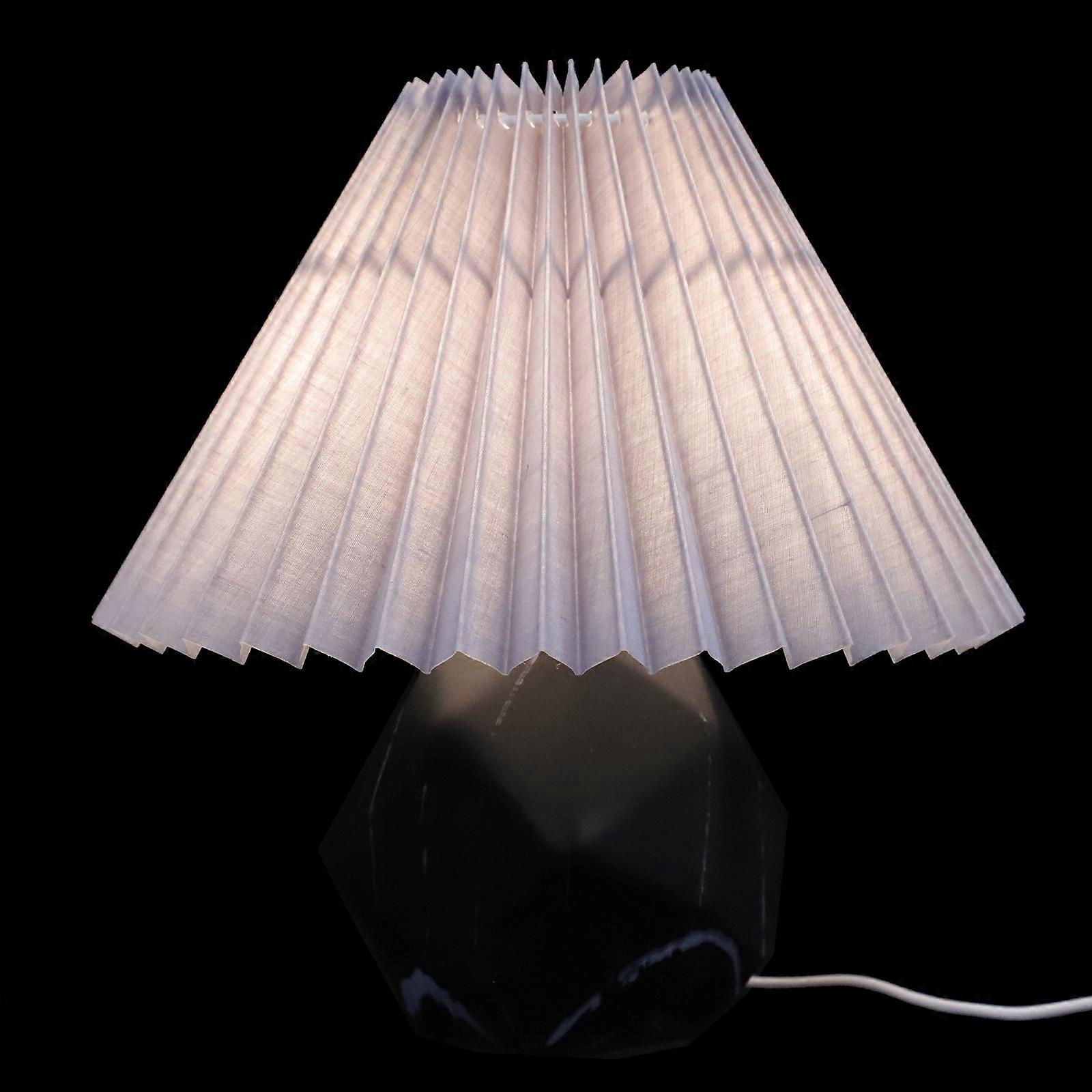 Home Bedside Night Lamp With Pleated Lampshade For Indoor Use In Black USB Powered 1Set
