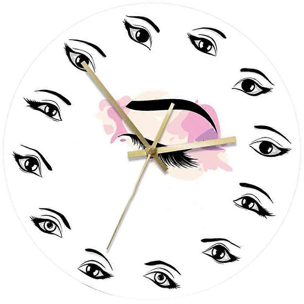 Decor Eyelash Eye Pattern Wall Clock for Beauty Salon Home
