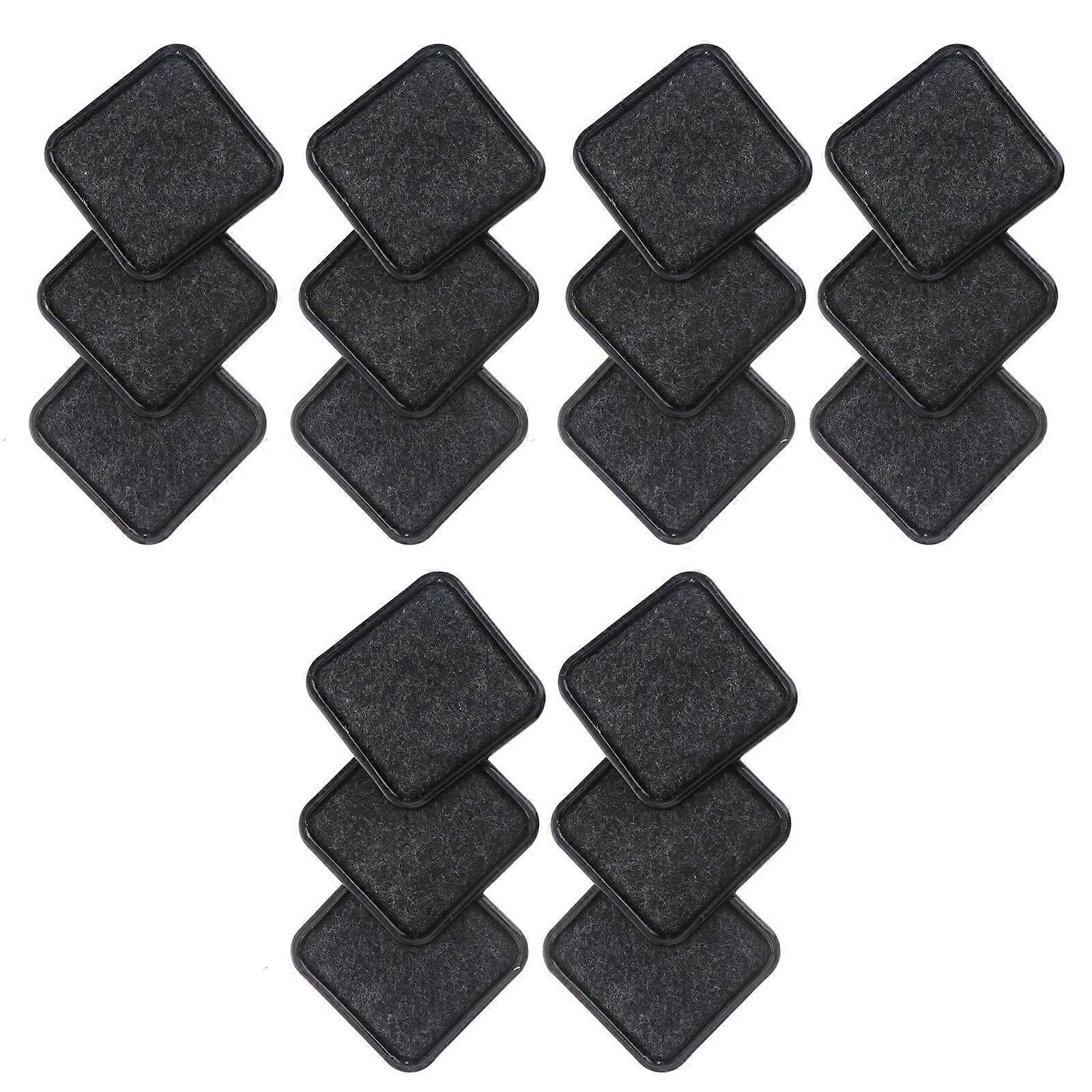16pcs Sliding Square Caster Cups for Furniture Stoppers – Durable, Non Slip Felt Base, Protects Hardwood Floors from Scratches for Sofas, Chairs,