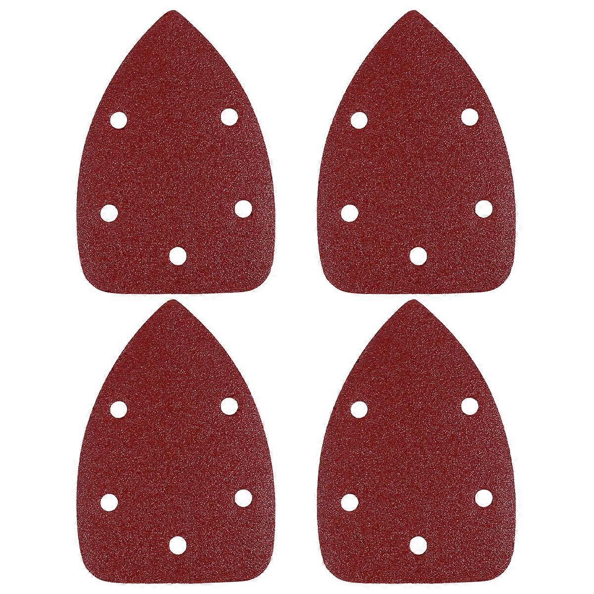 Triangle Sand Paper 25Pcs For Metal And Hardwood Polishing 14.2X10cm Dark Red Flocking Portable