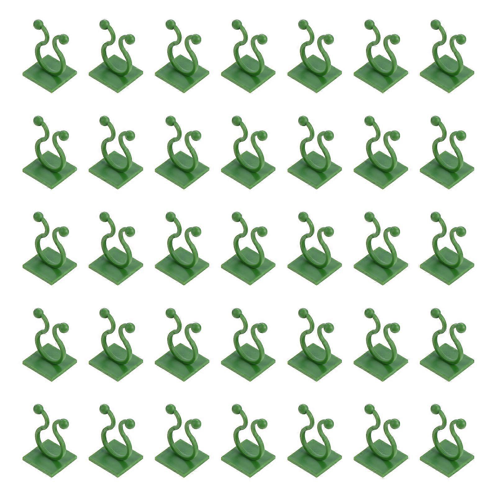 つる壁固定クリップガーデニングツール植物栽培固定効果2x3.3CMグリーン100個