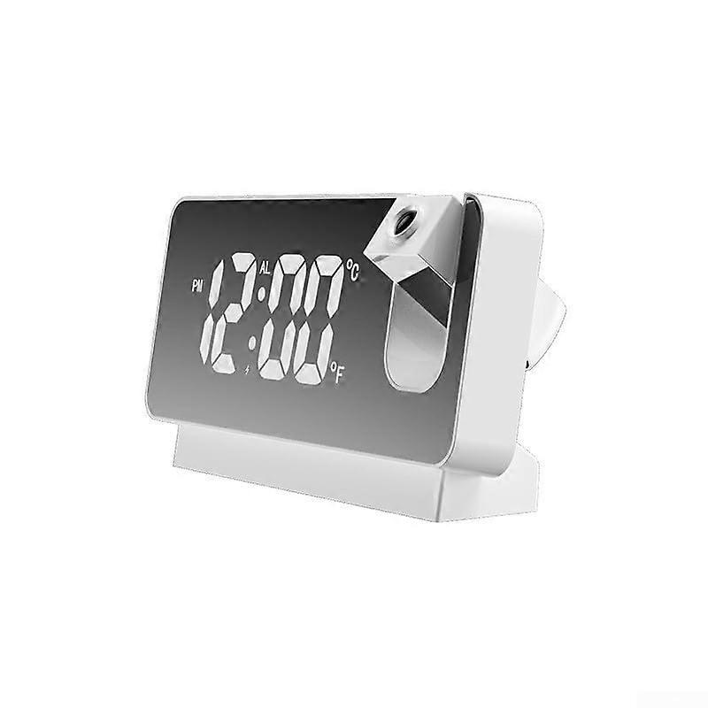 USBpowered digital projection clock with snooze function for convenient time management (white)