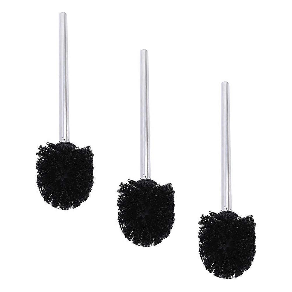 Brush Systems For Bathroom Plastic Replacement Heads 3Pcs 9x9cm Black Suitable for Offices